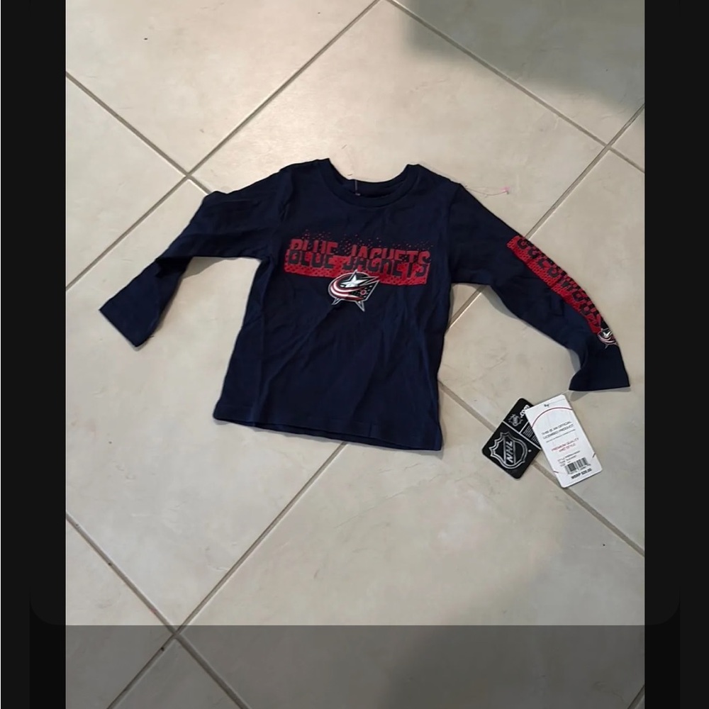 NWT NHL sz 4 hockey blue jackets shirt 1522